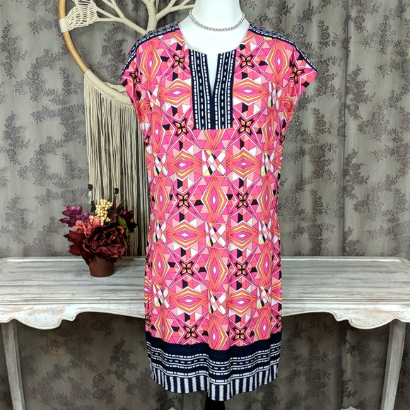 Laundry by Shelli Segal geometric print dress - Picture 1 of 12